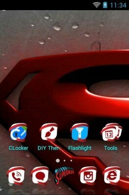 Superman android theme home screen