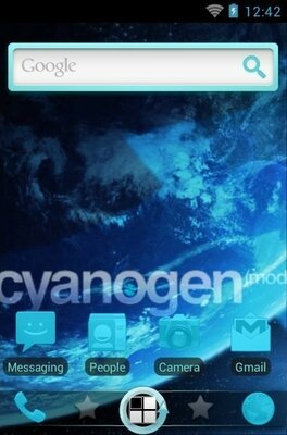 Cyanogen android theme home screen