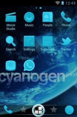 Cyanogen android theme application menu