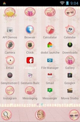 Pin Up Girl android theme application menu