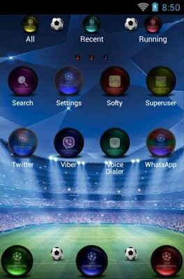 Uefa Champions Leaugue android theme application menu
