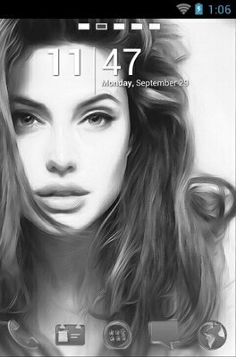Angelina Jolie Sketch android theme