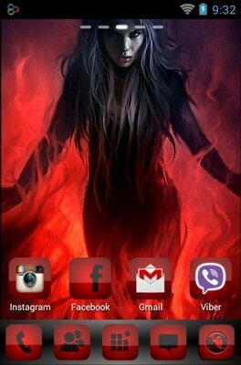 Red Sensation android theme home screen