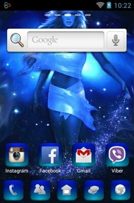 Blue Sensation android theme home screen
