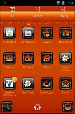 Fire Car android theme application menu