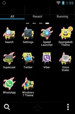 Spongebob Squarepants android theme application menu