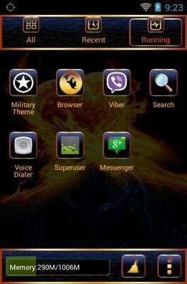 Four Elements android theme application menu