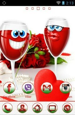 Valentine's Day android theme home screen