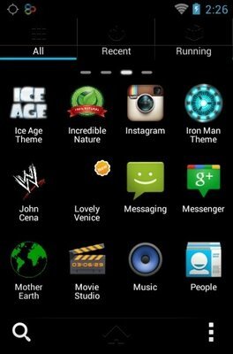 Lovely Venice android theme application menu
