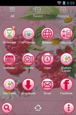 Berries android theme application menu