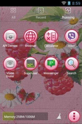 Berries android theme application menu